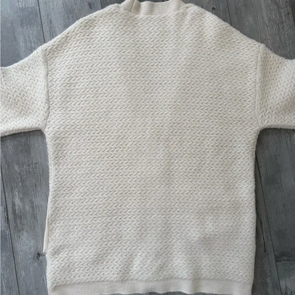 Free People Herringbone Stitch Kimono Cardigan Ivory Oversized Slouchy Small - Picture 12 of 14